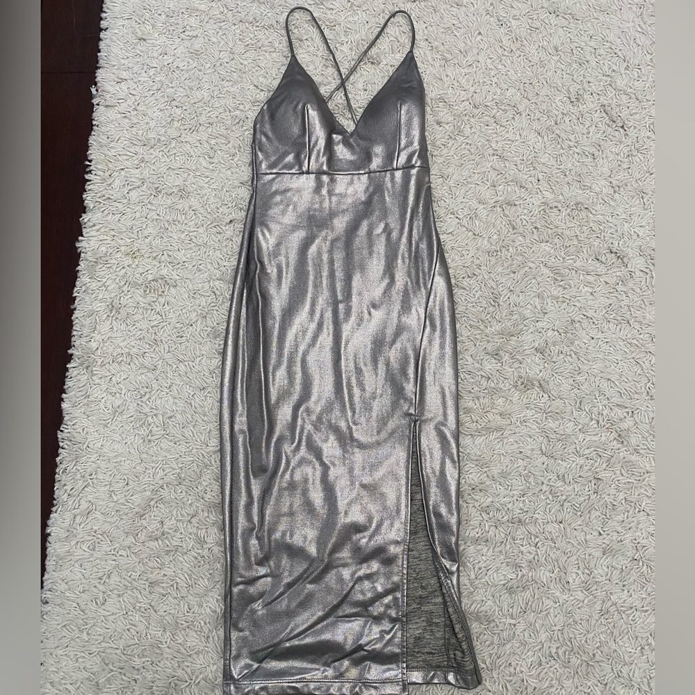 Metallic Midi Dress